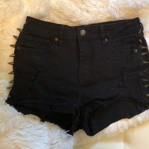 Forever 21 high rise booty cut shorts with spikes
